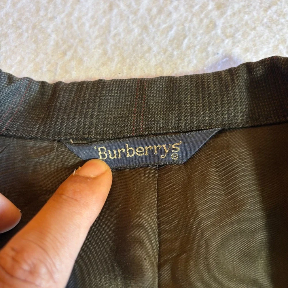 Vintage Burberrys Blazer Mens Brown Plaid 100% Wool Sport‎ Coat Jacket 42